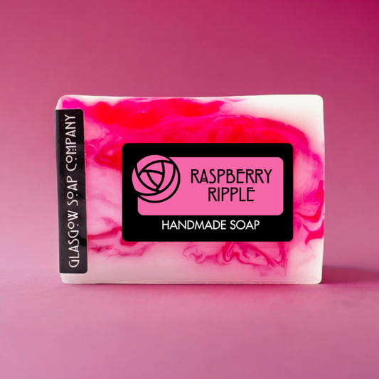 RASPBERRY RIPPLE HANDMADE SOAP SLICE