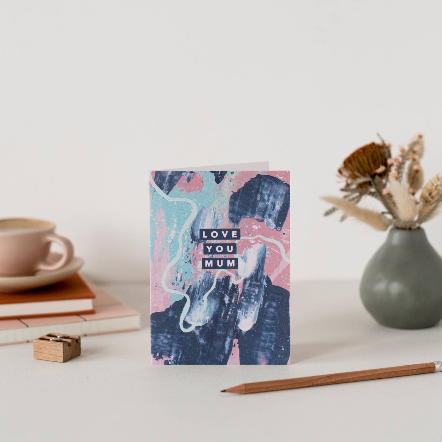 PINK NAVY LOVE YOU MUM CARD