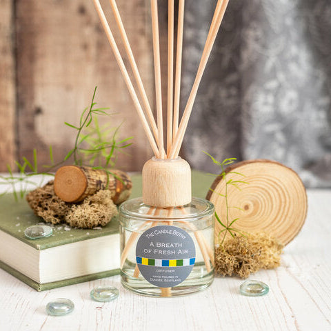 The Candle Bothy A Breath of Fresh Air reed diffuser with fresh citrus, salt, wet moss, woods and amber notes