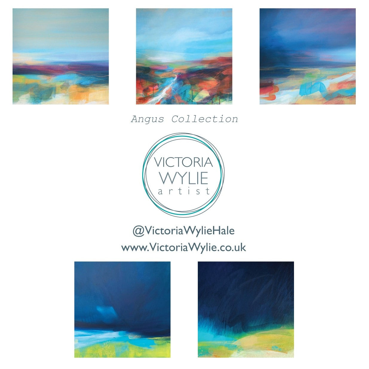 Set of five 10x10cm blank greeting cards with assorted designs, printed on 350g GenYous® paper