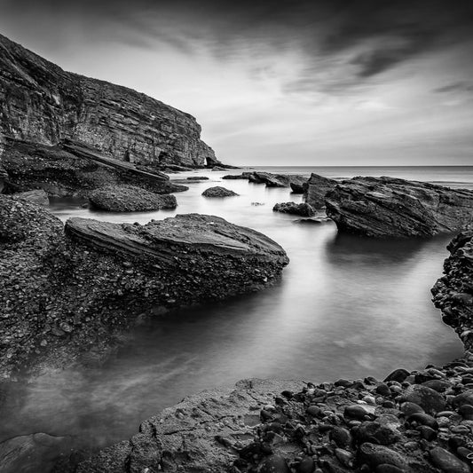 COASTAL COLLECTION - AUCHMITHIE BAY IN MONOCHROME