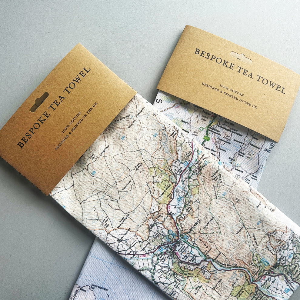 Bespoke OS Map Cotton Teatowel