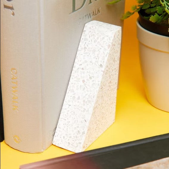 WHITE TERRAZZO BOOKENDS