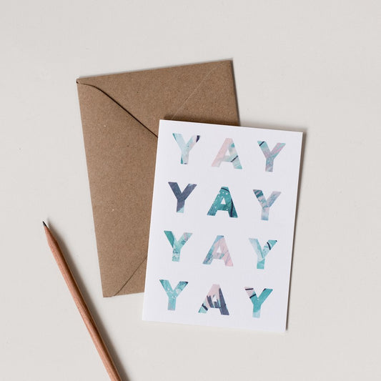 GREEN PEACH YAY CARD