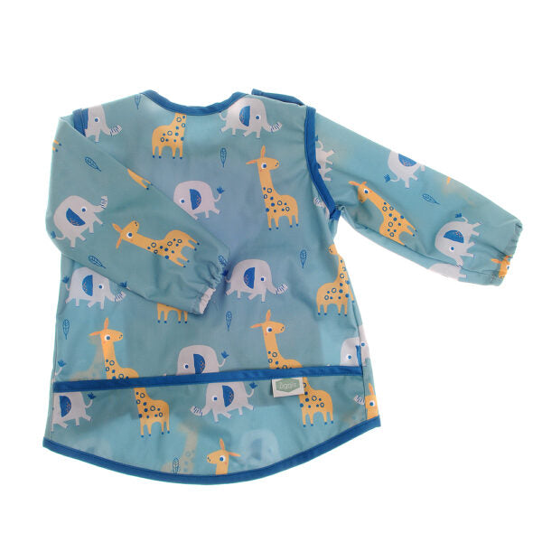 GIRAFFE AND ELEPHANT COVERALL FEEDING BIB