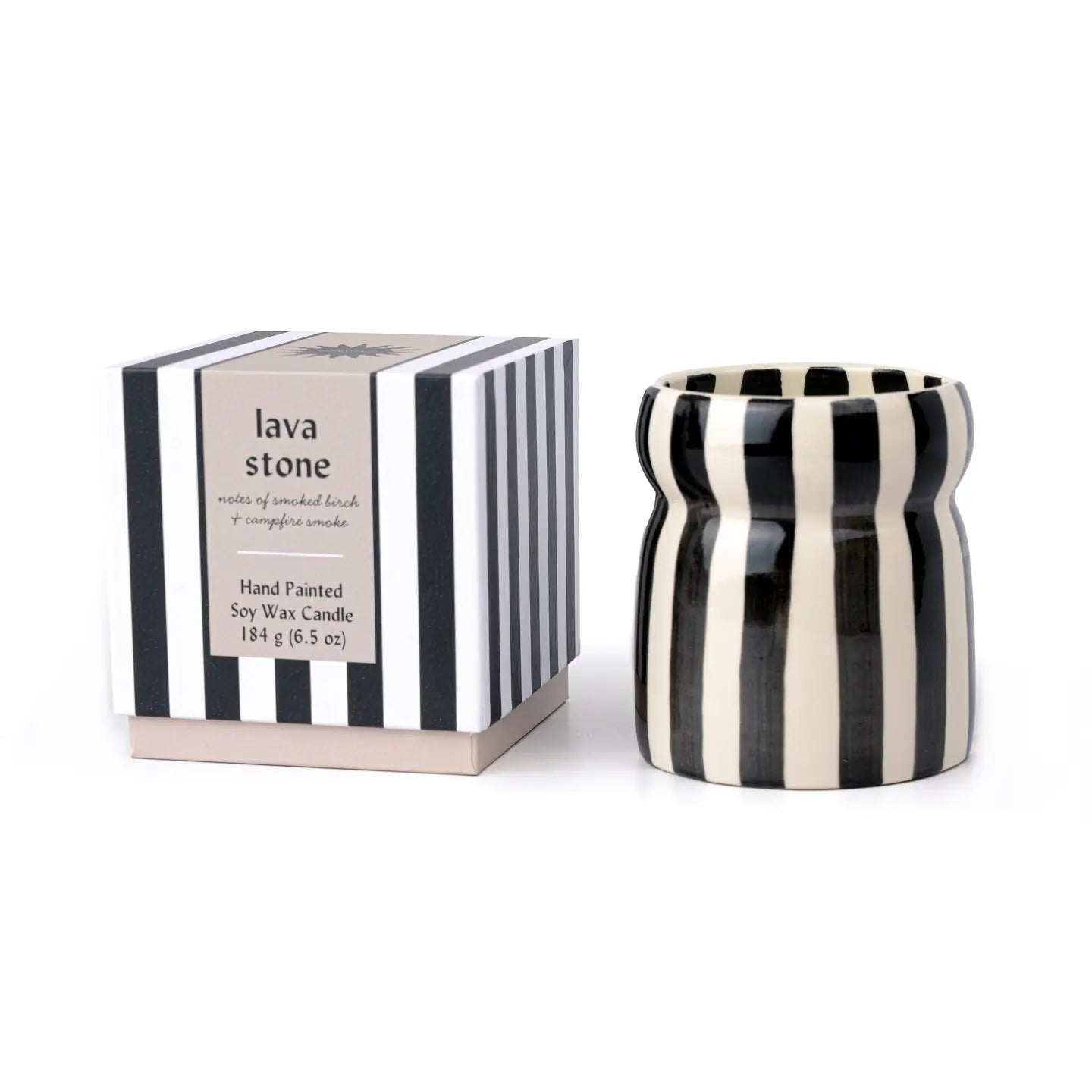 CABANA STRIPED CERAMIC CANDLES