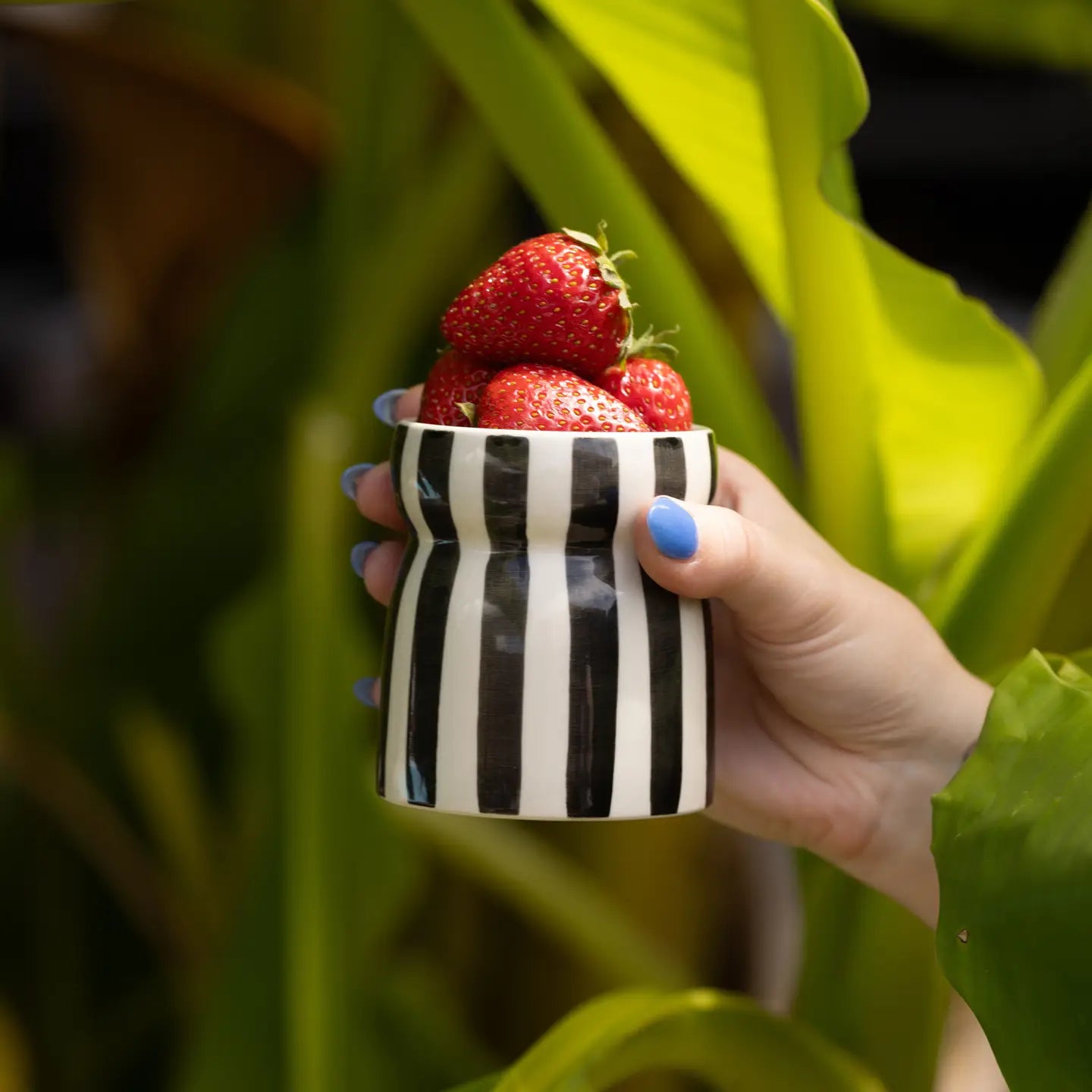 CABANA STRIPED CERAMIC CANDLES
