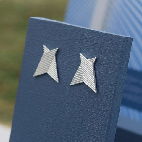 CHEVRON STERLING SILVER EARRINGS