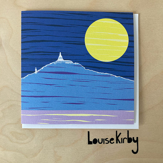 Illustrated square greetings card of Luna Law by Louise Kirby