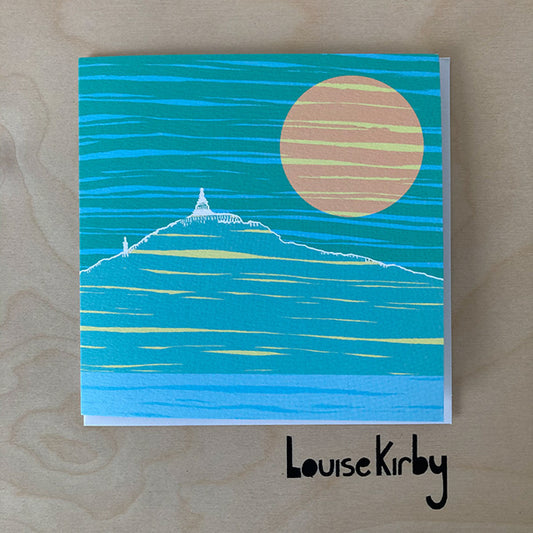 Illustrated square greetings card of Dundee City in Sunlight by Louise Kirby