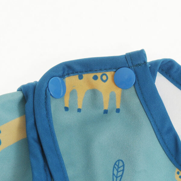 GIRAFFE AND ELEPHANT COVERALL FEEDING BIB