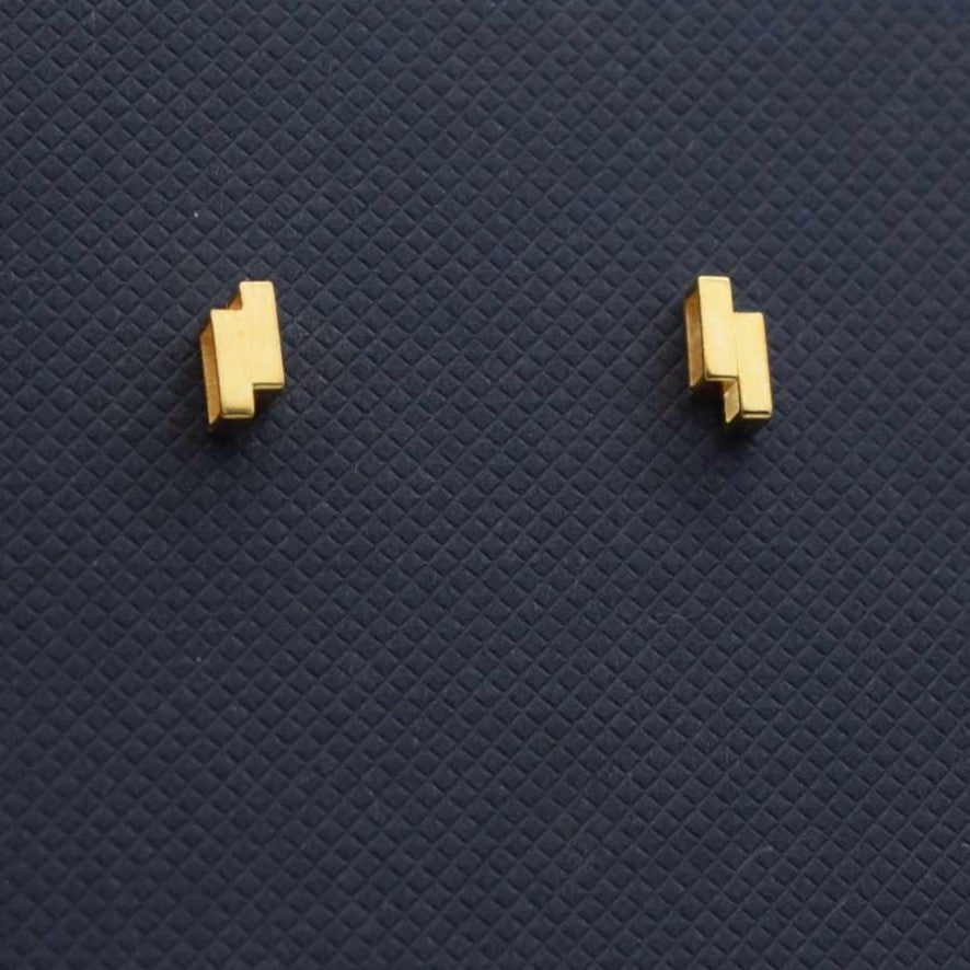 DOUBLE BRICKWORK STERLING SILVER STUDS