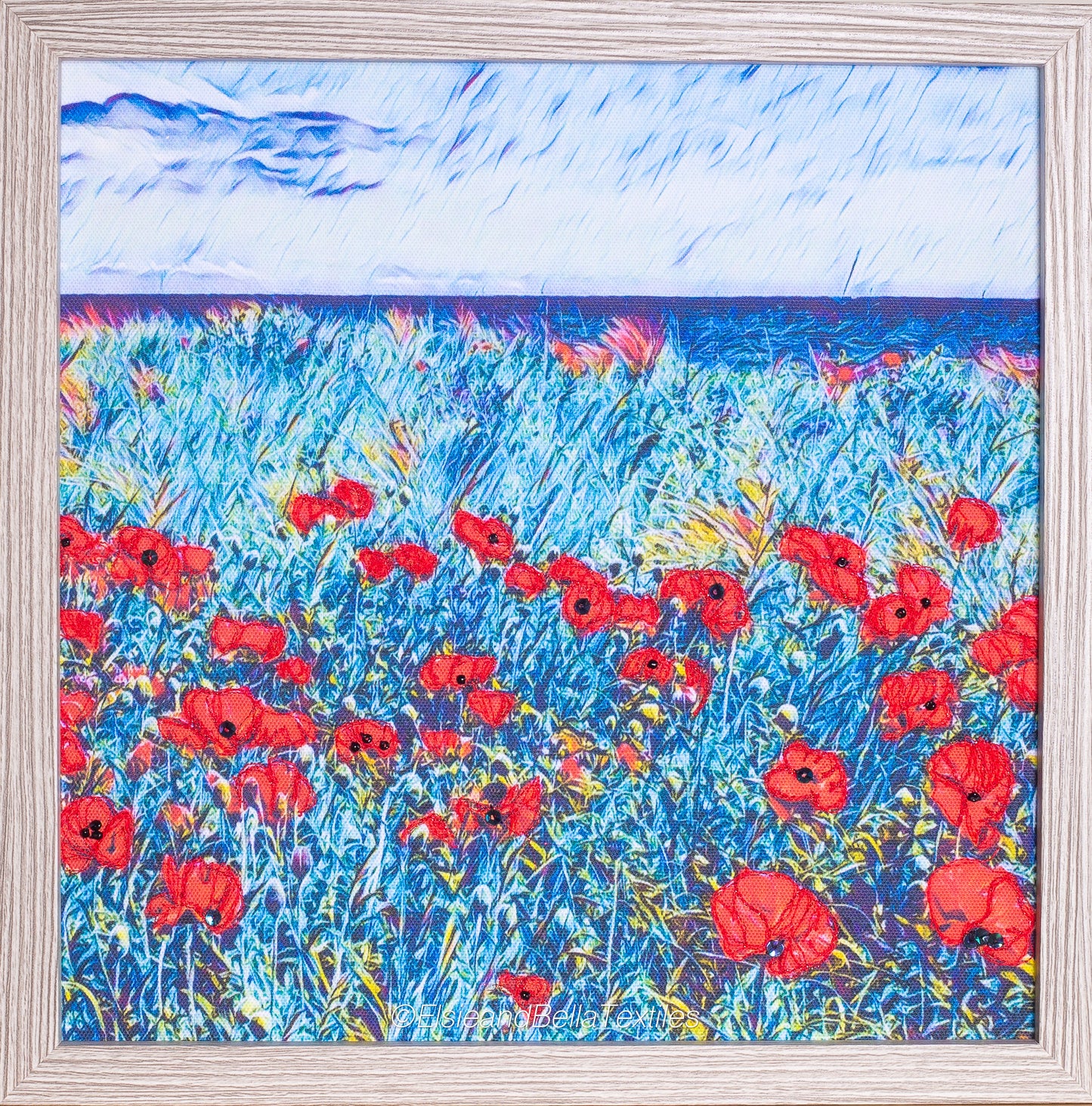 EAST HAVEN POPPIES FRAMED TEXTILES