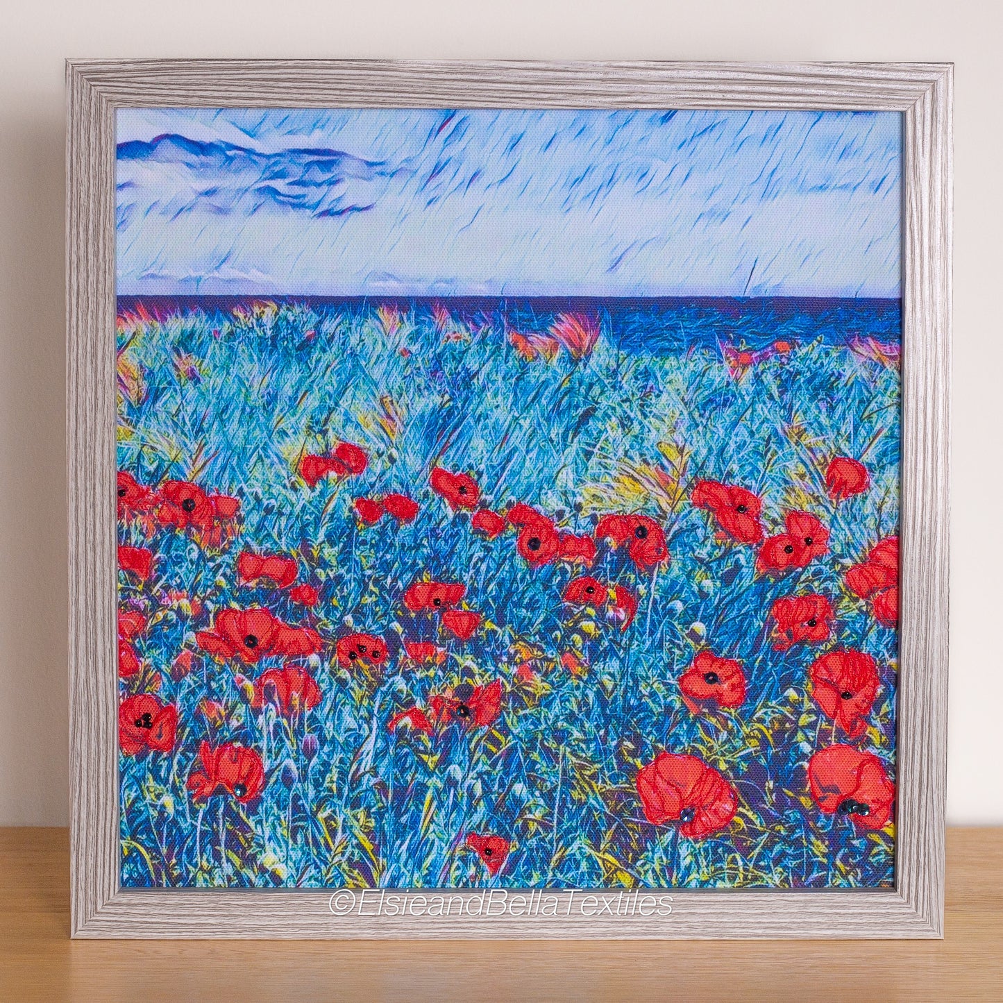 EAST HAVEN POPPIES FRAMED TEXTILES