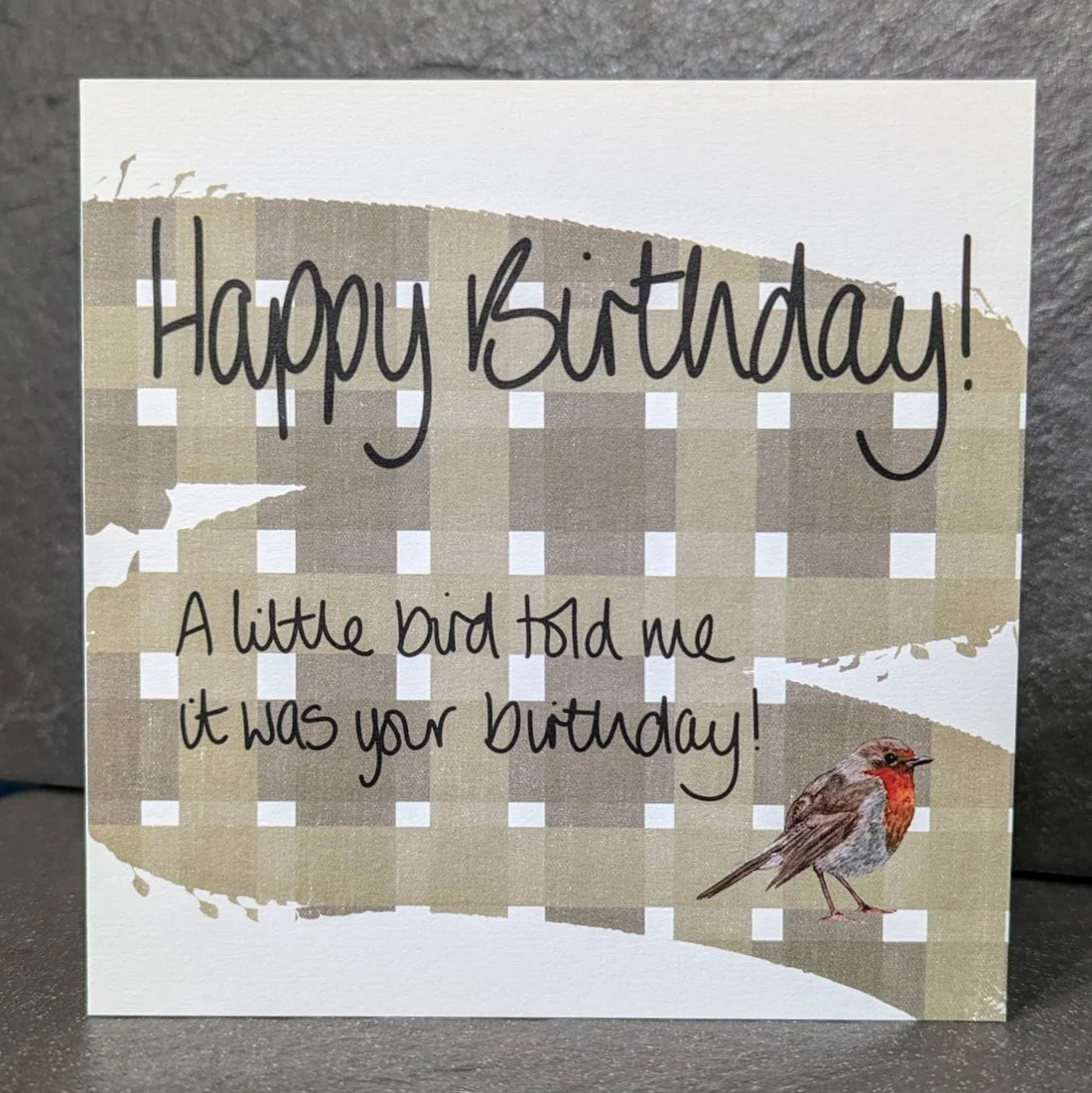 A Little Birdie Told Me It’s Your Birthday hand-drawn card by Fiona of F&B Cards