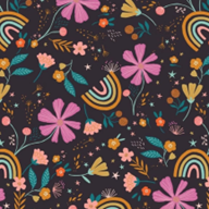 Folksy Rainbows Fabric Swatch
