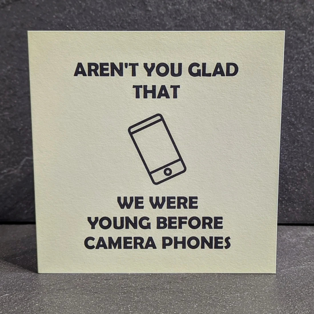 HAPPY BIRTHDAY YOUNG BEFORE CAMERA PHONES CARD