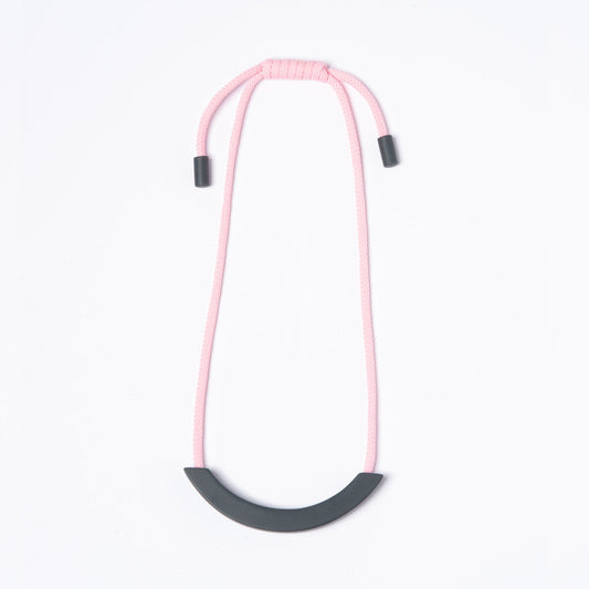 GREY/LIGHT PINK KNOT NECKLACE