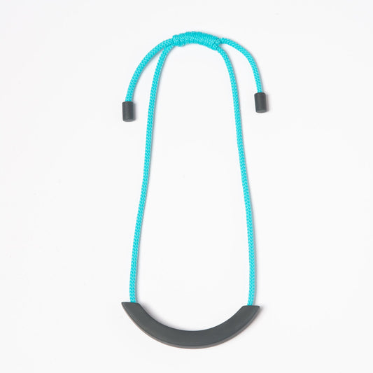 GREY/TURQUOISE KNOT NECKLACE