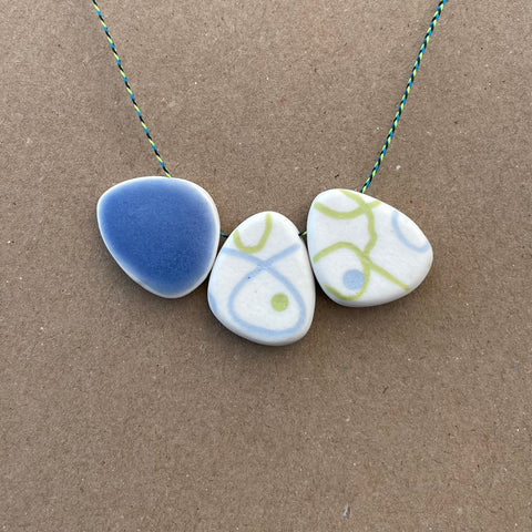 TRIPLE BEAD PEBBLE NECKLACES