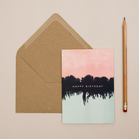 GREEN + PEACH BIRTHDAY CARD