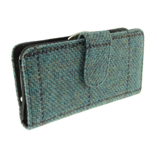HARRIS TWEED - LONG PURSE - TURQUOISE