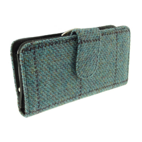 HARRIS TWEED - LONG PURSE - TURQUOISE