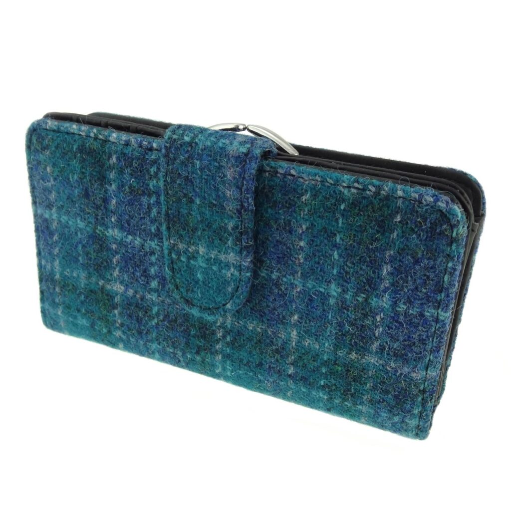 HARRIS TWEED - LONG PURSE - SEA BLUE
