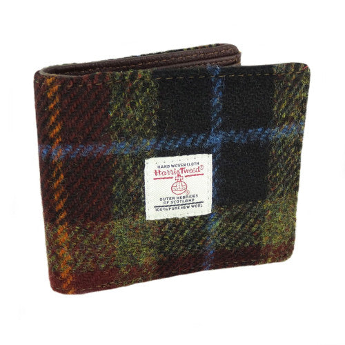 HARRIS TWEED - GENTS WALLET - RUST CHECK