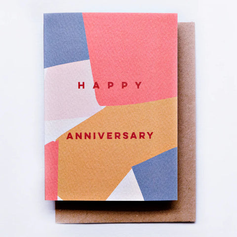 HAPPY ANNIVERSARY OVERLAY SHAPES CARD
