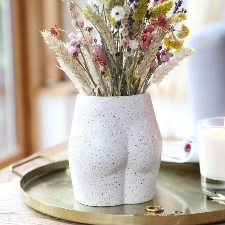 CERAMIC SPECKLED BUM VASE