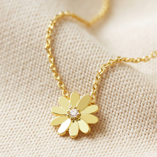 Lisa Angel Daisy Charm Necklace in Gold
