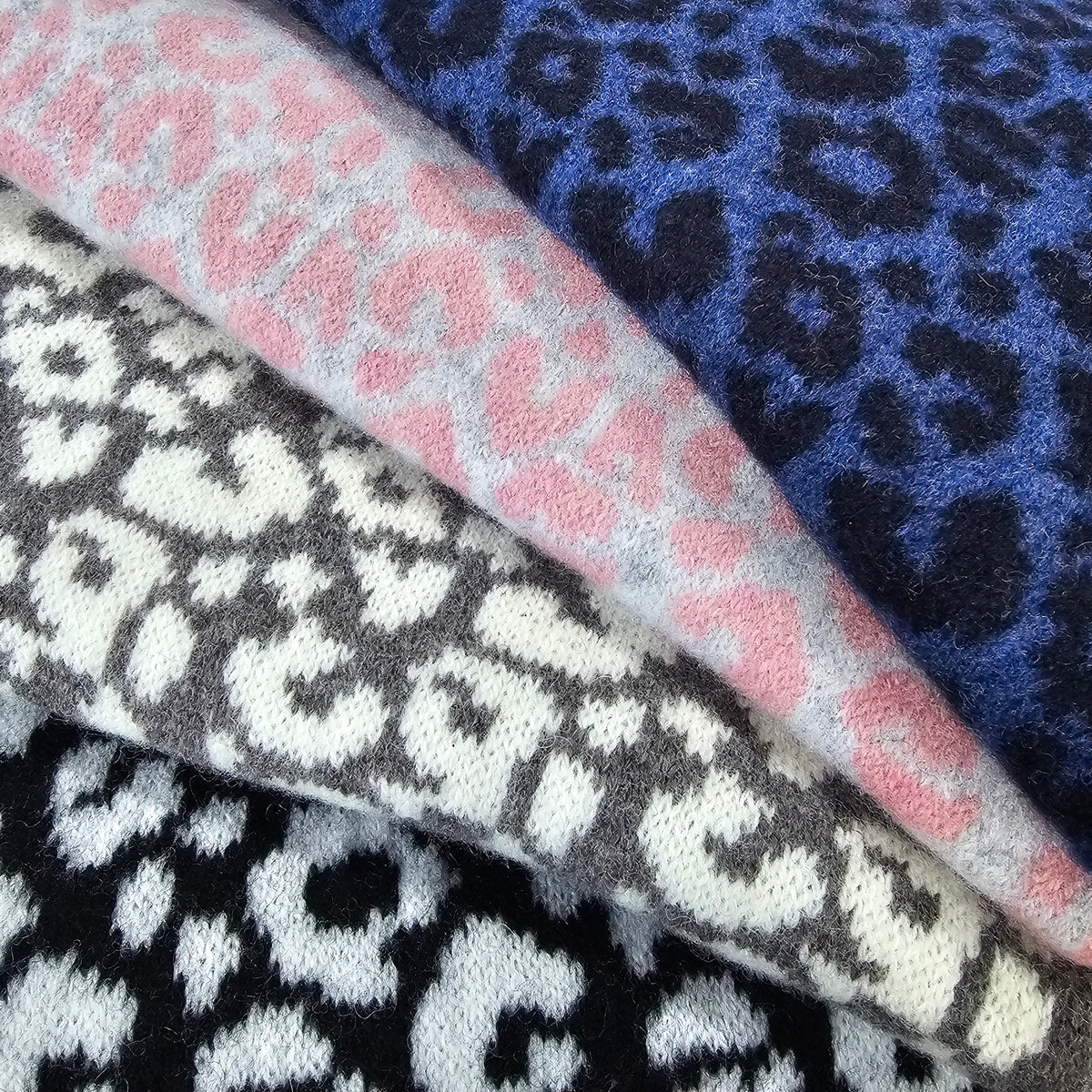 Mitchell + Black leopard print lambswool long snood handcrafted in Scotland