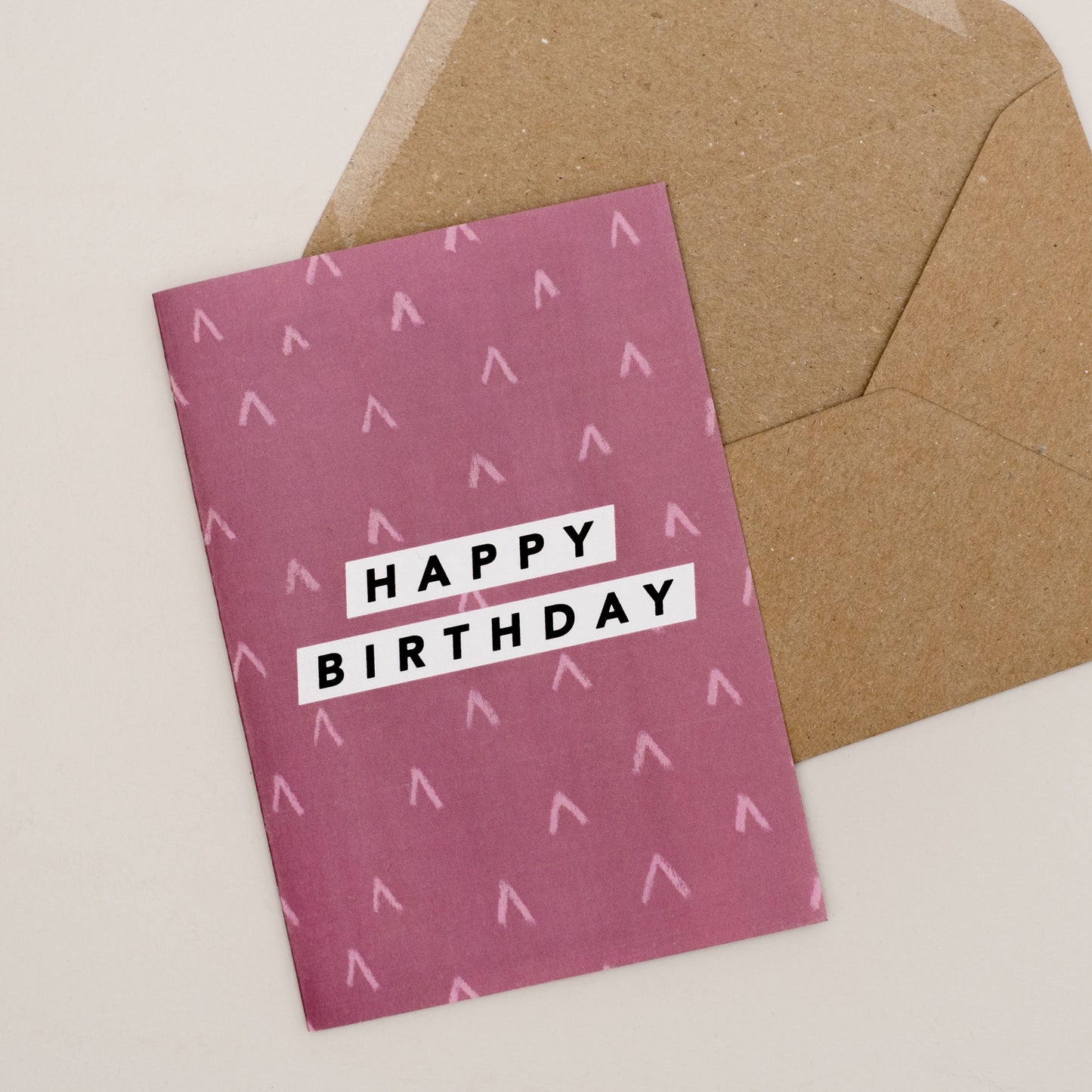 PINK PATTERN ARROWS BIRTHDAY CARD