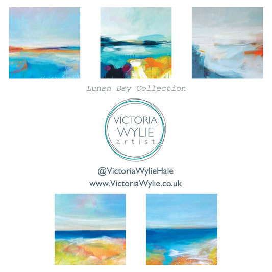 Set of five 10x10cm blank greeting cards with assorted Lunan Bay designs, printed on 350g GenYous® paper