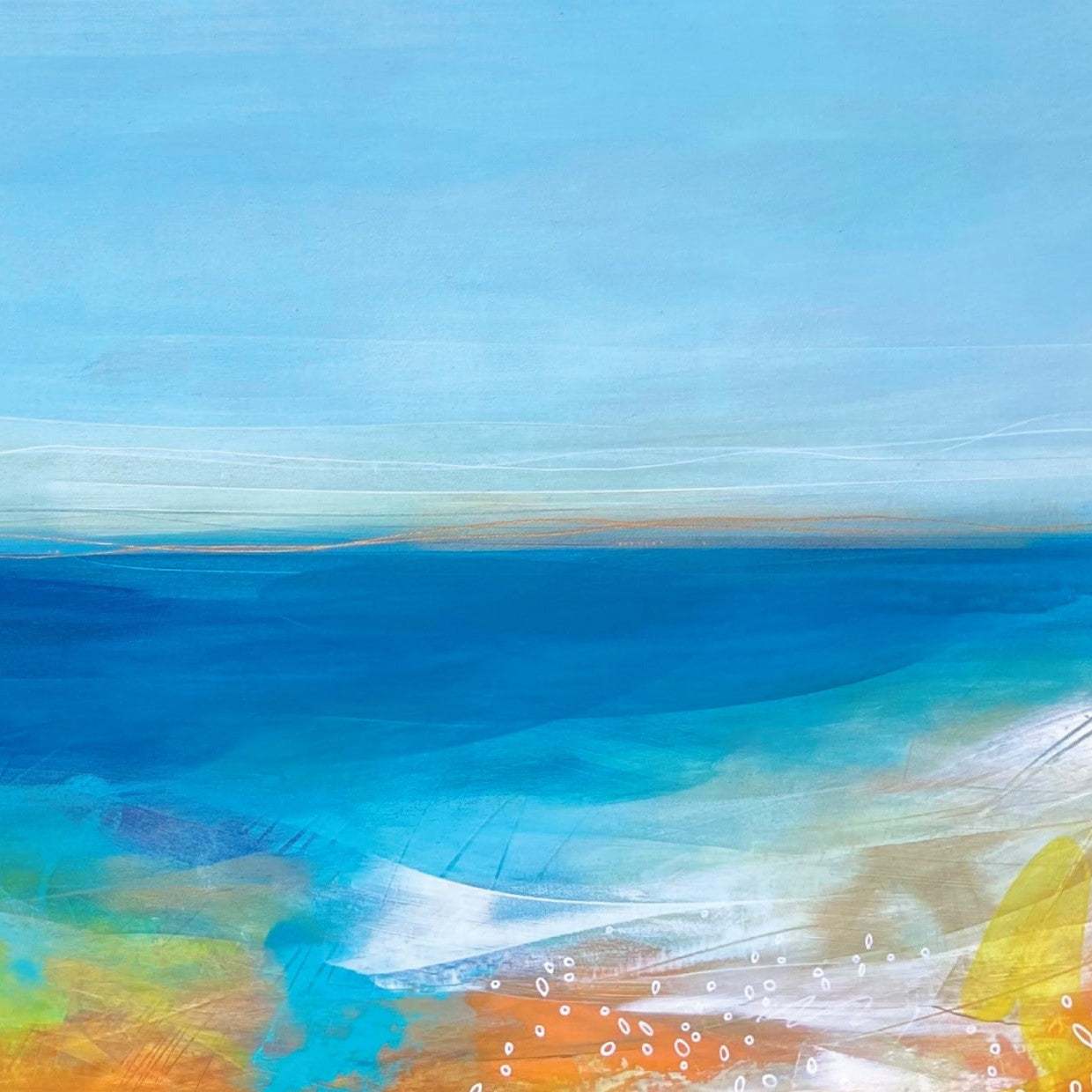 Set of five 10x10cm blank greeting cards with assorted Lunan Bay designs, printed on 350g GenYous® paper