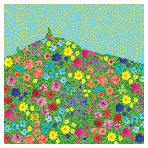 Floral cityscape illustration of Law Hill in Dundee by Louise Kirby