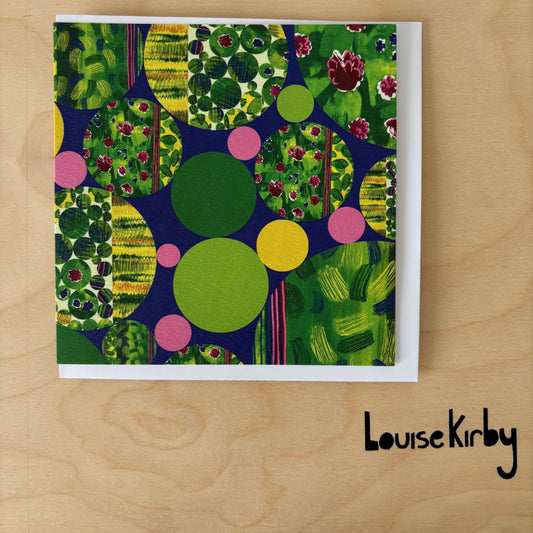 Nature-inspired card with abstract organic patterns by Dundee illustrator Louise Kirby