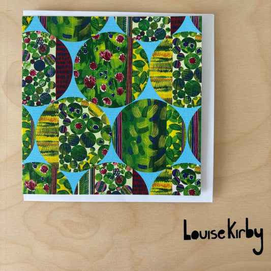 Nature-inspired card with abstract organic patterns by Dundee illustrator Louise Kirby