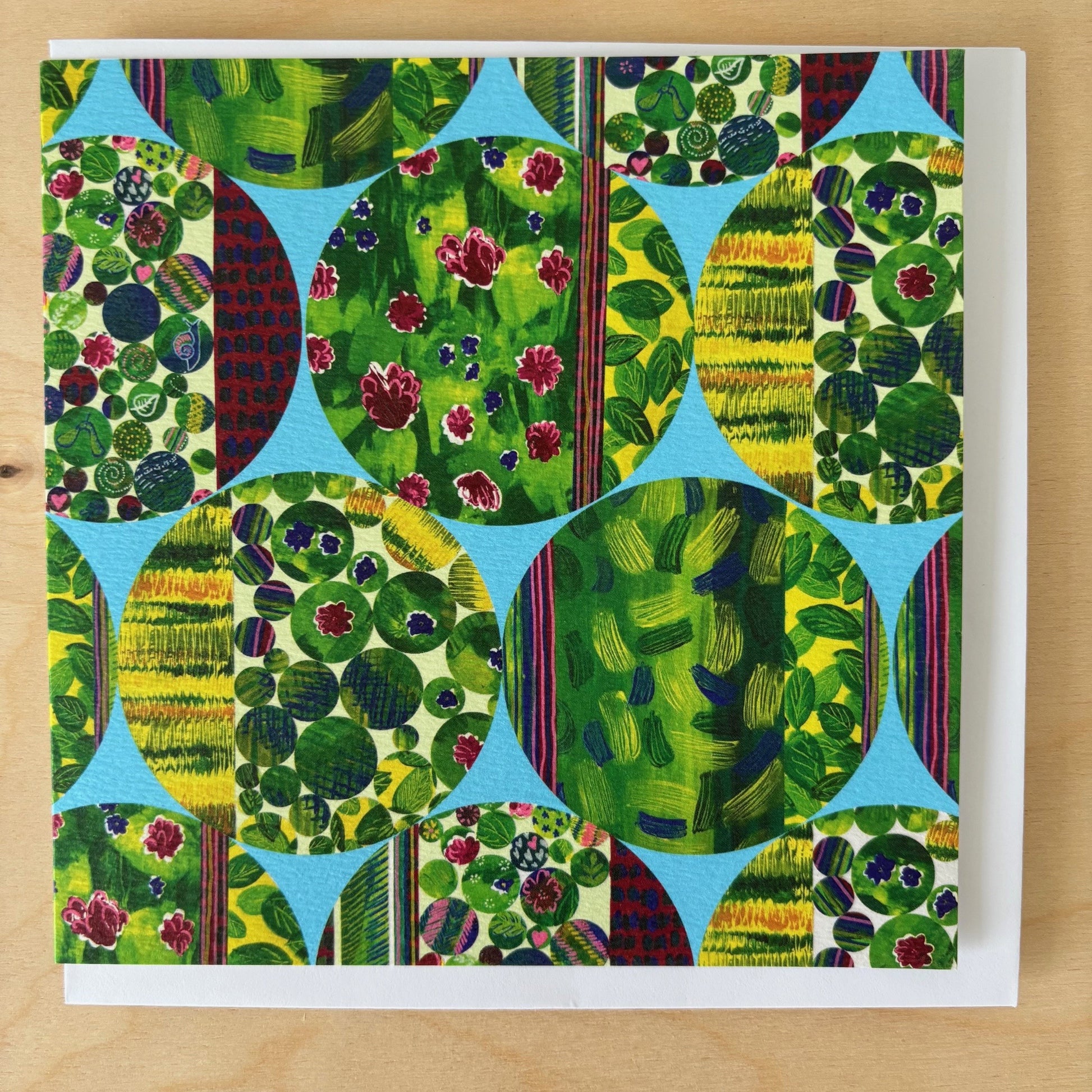 Nature-inspired card with abstract organic patterns by Dundee illustrator Louise Kirby