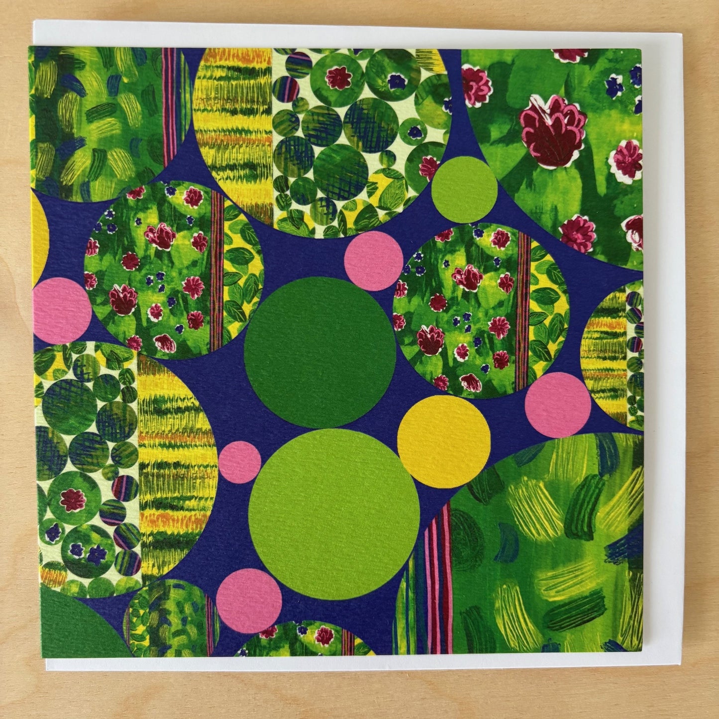 Nature-inspired card with abstract organic patterns by Dundee illustrator Louise Kirby