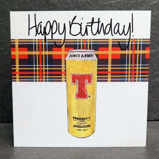 HAPPY BIRTHDAY TARTAN TENNENTS CARD