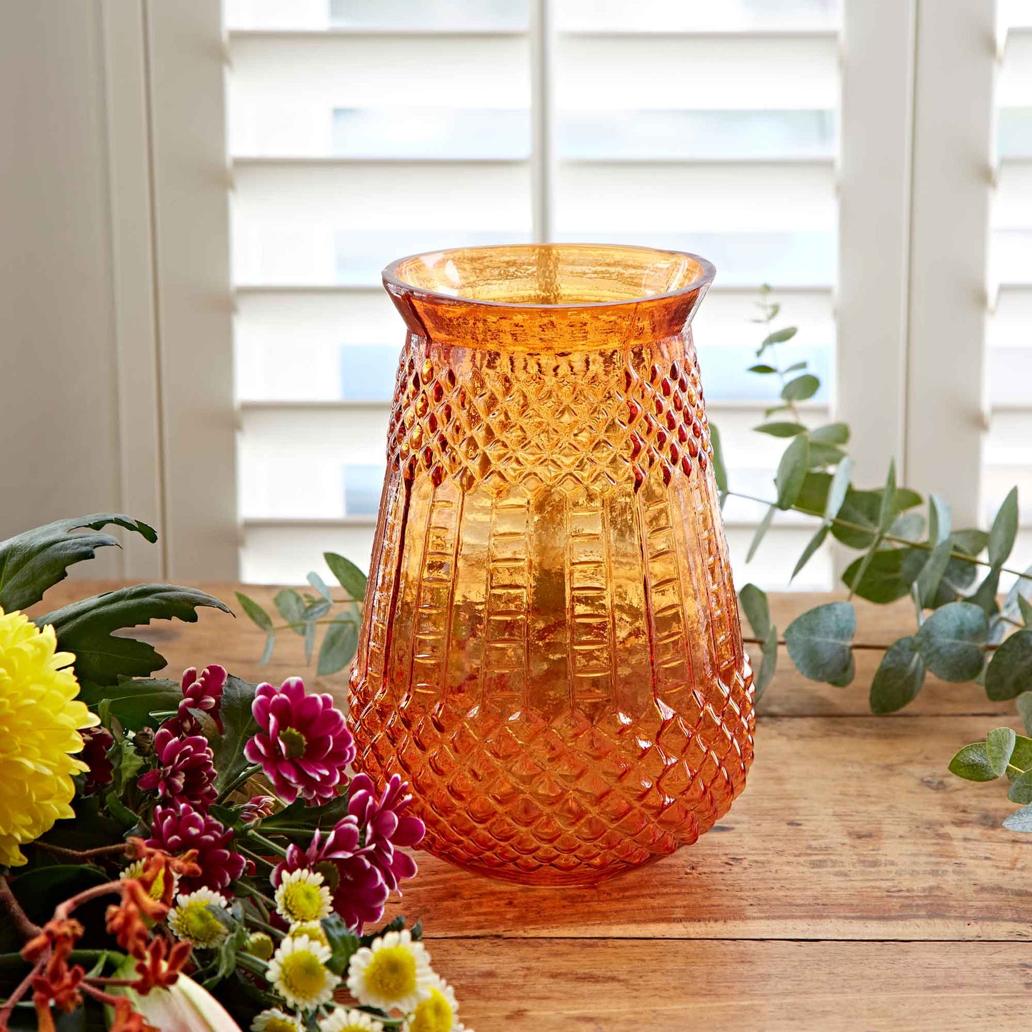 ORANGE RECYCLED GLASS VASE