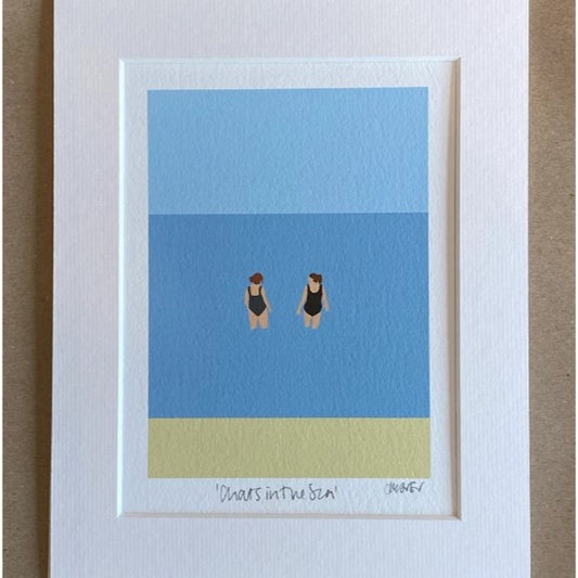 CHATS IN THE SEA A4 MOUNTED PRINT