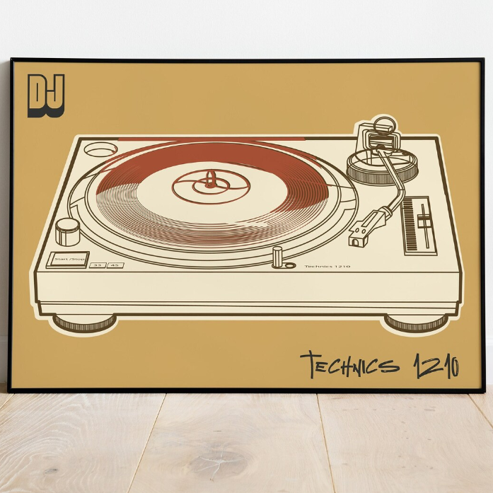 TECHNICS TURNTABLE IBIZA DJ A4 PRINT