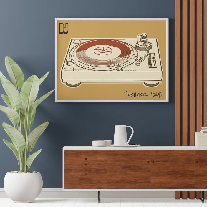 TECHNICS TURNTABLE IBIZA DJ A4 PRINT