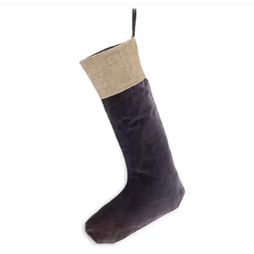 KARRU CHARCOAL COTTON VELVET STOCKING