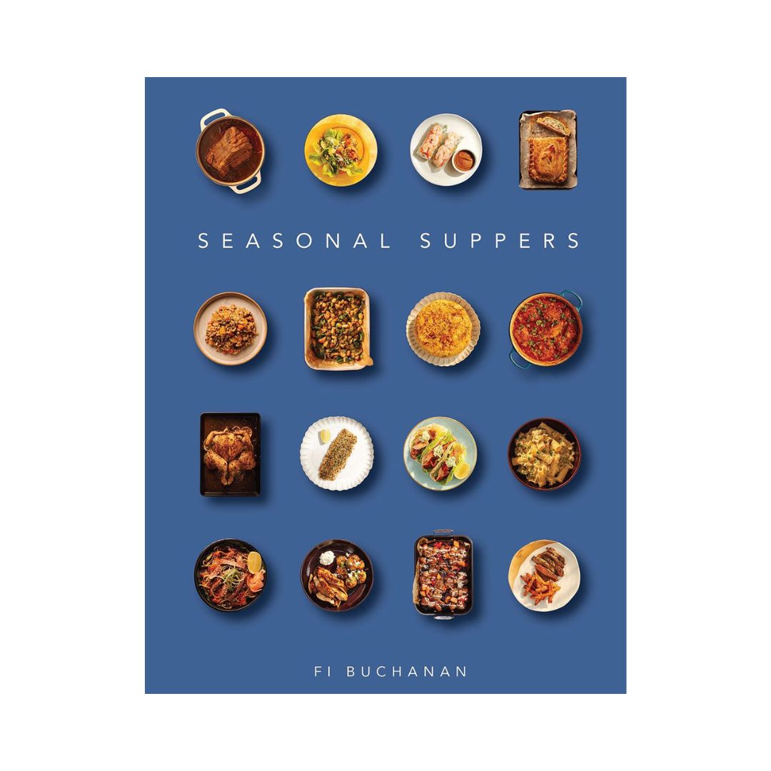 Seasonal supper recipes cookbook by Fi Buchanan hardback illustrated book