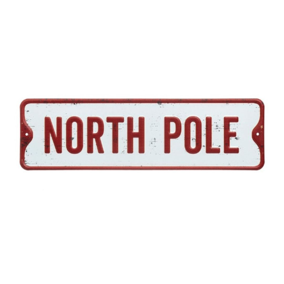 METAL NORTH POLE SIGN