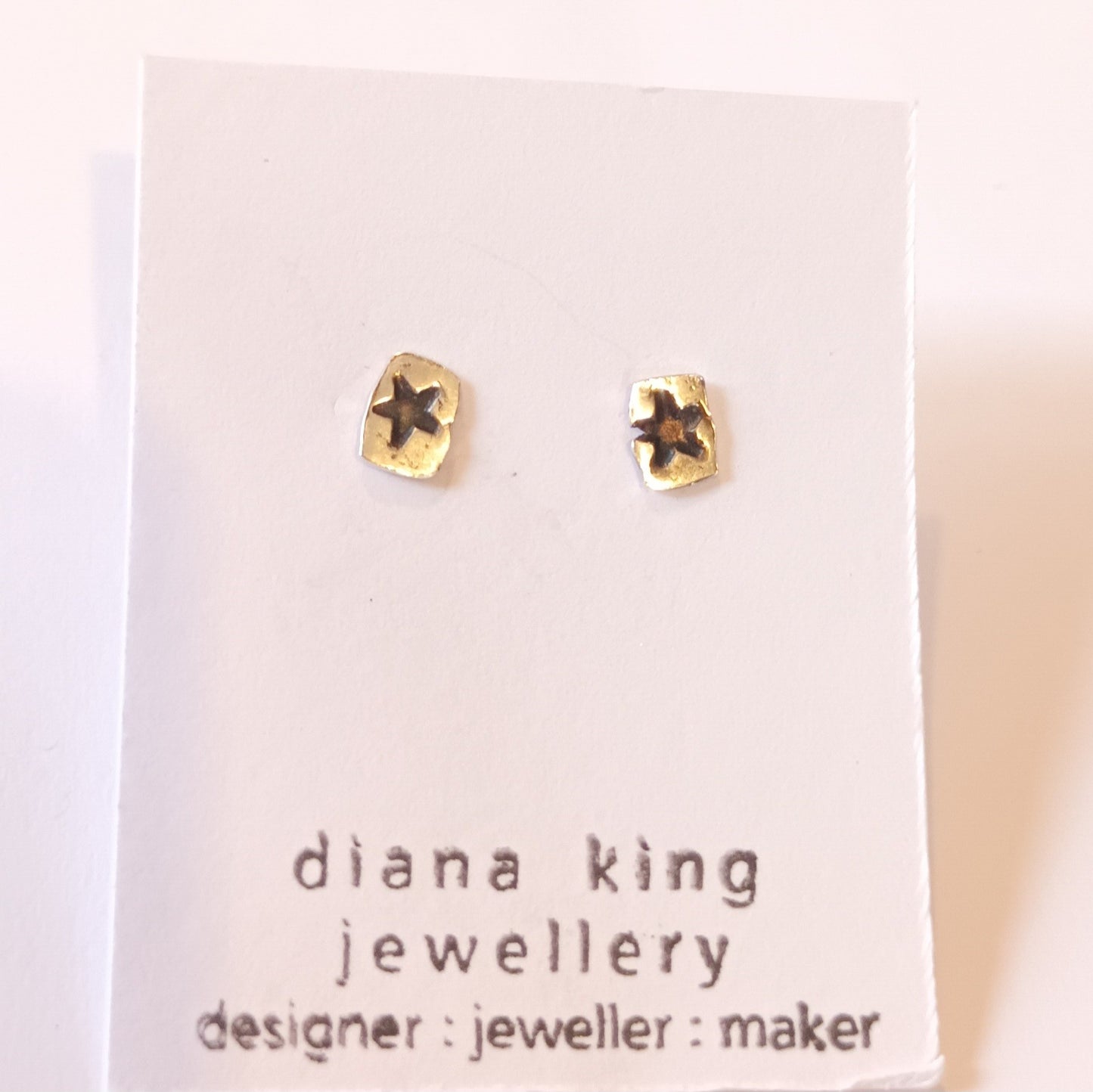 Sterling silver star stud earrings by Diana King handmade in Perthshire